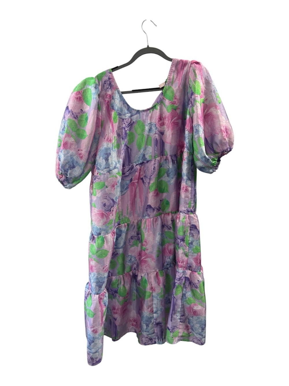Urban Outfitters CRAS Pastel Floral cottagecore puff Sleeve Midi Dress XL - Picture 5 of 10